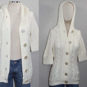 White Cotton Hoodie Sweater